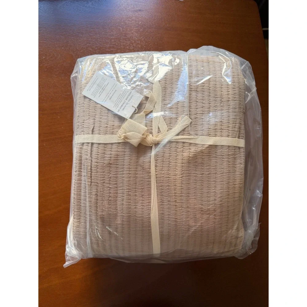 Evergrace Cotton Channel Matelasse Coverlet Set King/Cal King Tan 3pc New